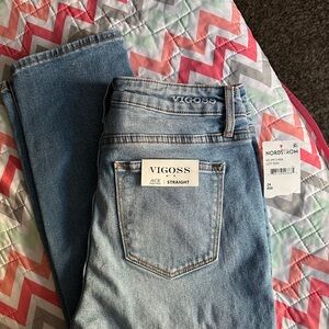 Vigoss Light Blue Straight Leg Jeans for Women